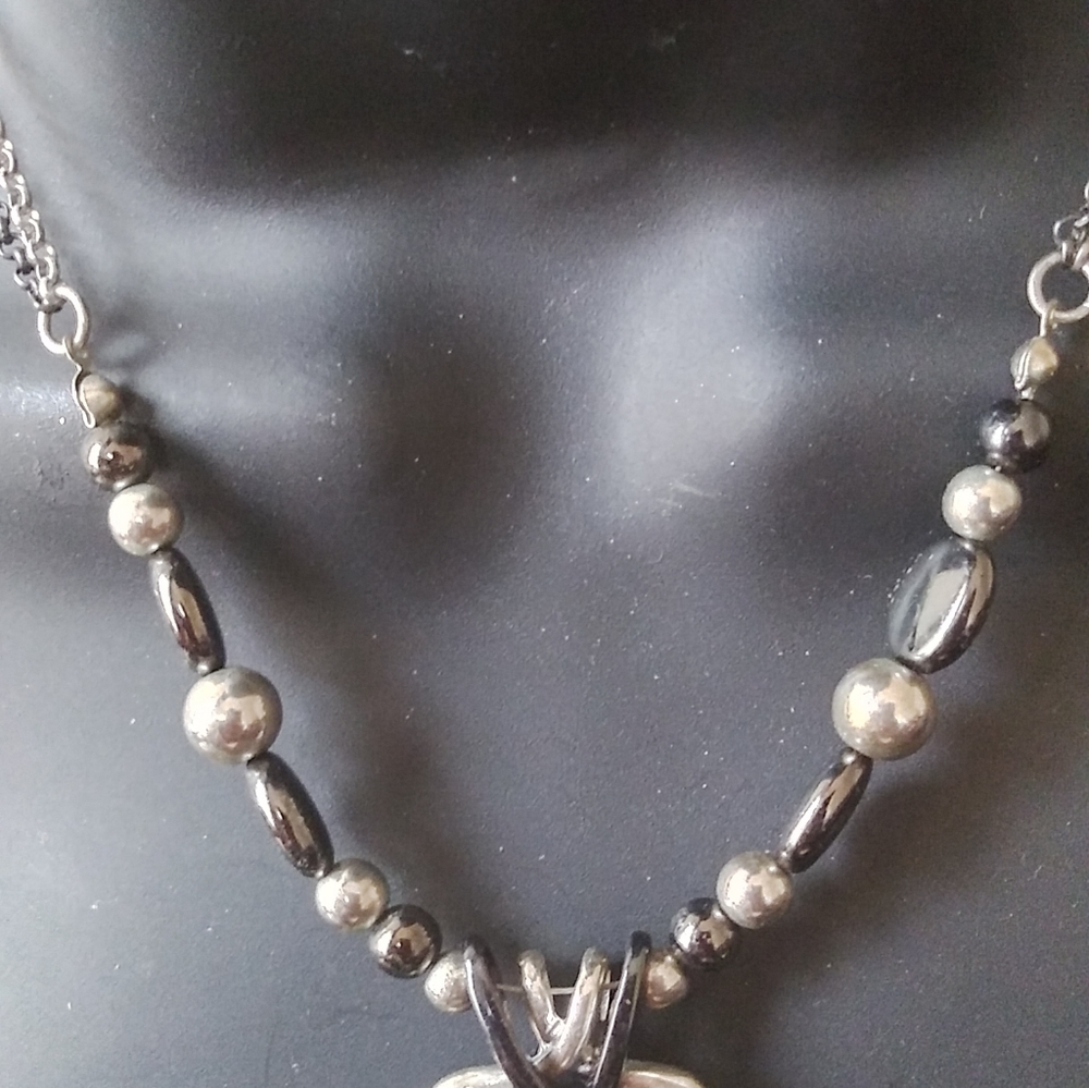 Black silver vintage necklace - Picture 5 of 6